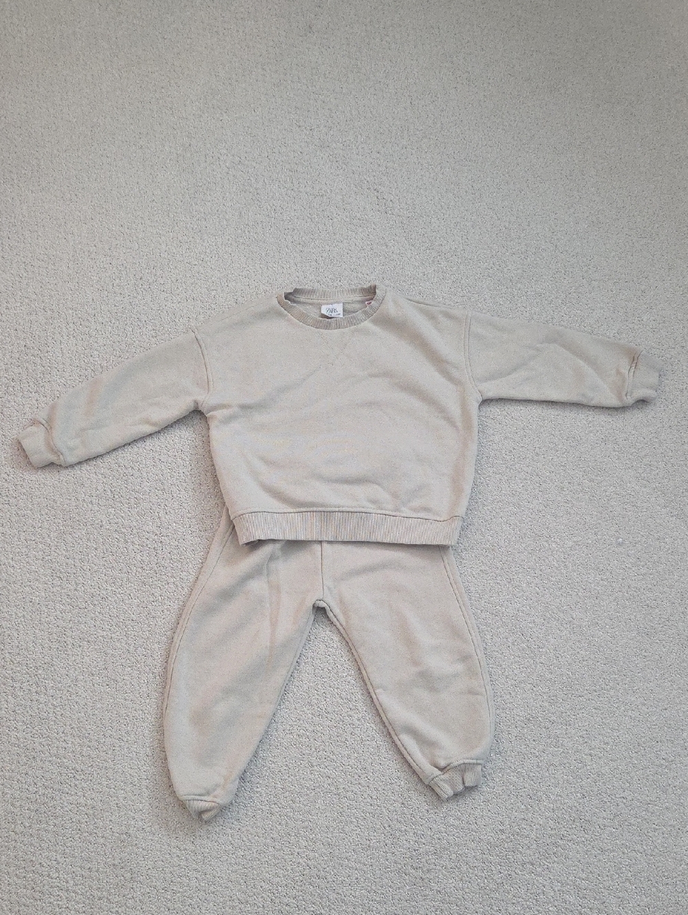 Zara Light Beige Crewneck Sweatshirt